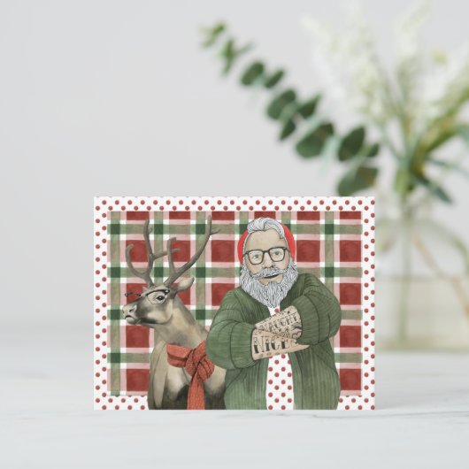 Hipster Santa Collectie Briefkaart (Staand voorkant)