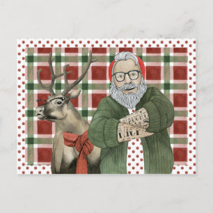 Hipster Santa Collectie Briefkaart