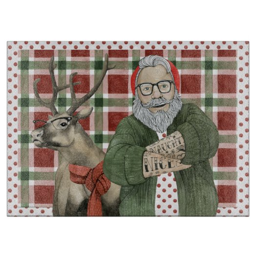 Hipster Santa Collectie Snijplank (Voorkant)