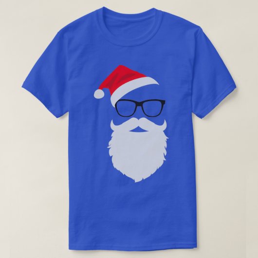 Hipster Santa Face met Pet baardbril Christma T-shirt (Design voorkant)
