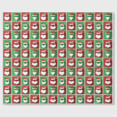 Hipster Santa Hat and Beard Wrapping Paper Cadeaupapier (Vlak)