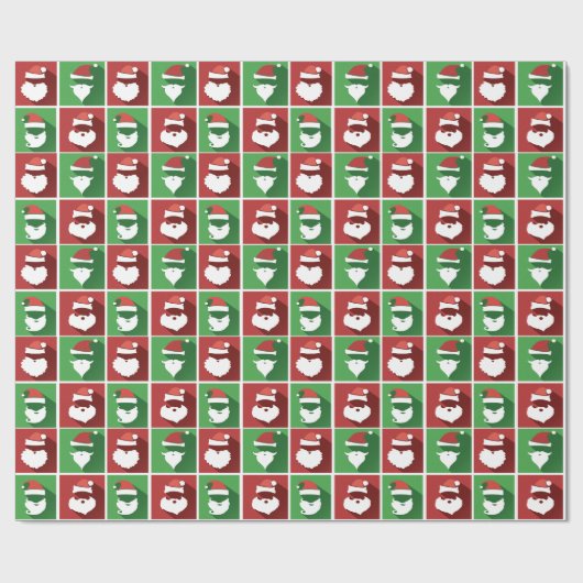 Hipster Santa Hat and Beard Wrapping Paper Cadeaupapier (Vlak)