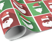 Hipster Santa Hat and Beard Wrapping Paper Cadeaupapier (Rol Hoek)