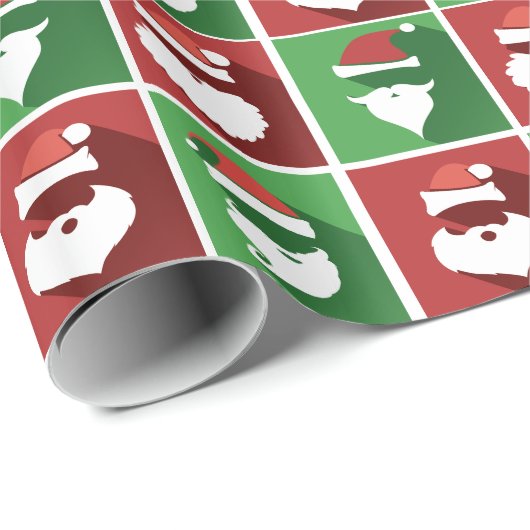 Hipster Santa Hat and Beard Wrapping Paper Cadeaupapier (Rol Hoek)
