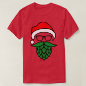 Hipster Santa Hops Beard Kerstmis voor Beer Lovers T-shirt (Design voorkant)