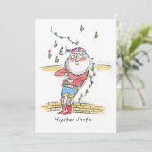Hipster Santa Kaart (Staand voorkant)