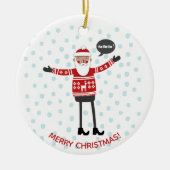 Hipster Santa Keramisch Ornament (Voorkant)