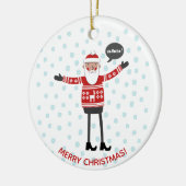 Hipster Santa Keramisch Ornament (Links)