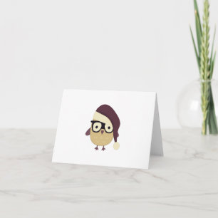 Hipster Santa Owl Feestdagen Kaart