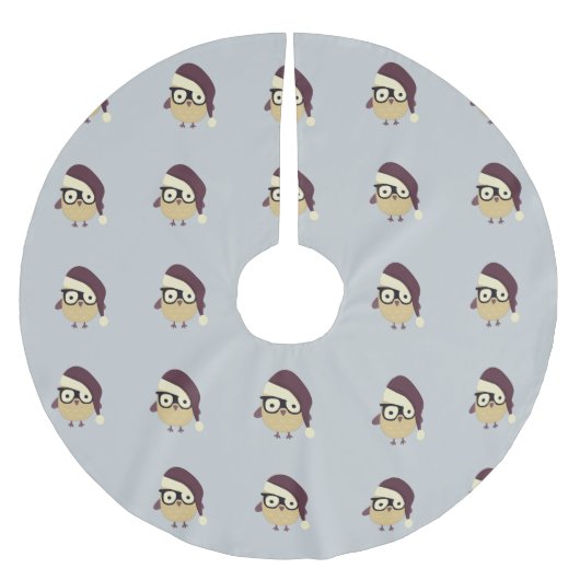 Hipster Santa Owl Kerstboom Rok (Voorkant)