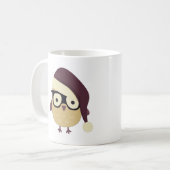 Hipster Santa Owl Koffiemok (Voorkant links)