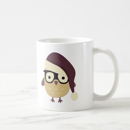 Hipster Santa Owl Koffiemok (Rechts)