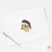 Hipster Santa Owl Ovale Sticker (Envelop)