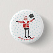 Hipster Santa Ronde Button 3,2 Cm (Voorkant)