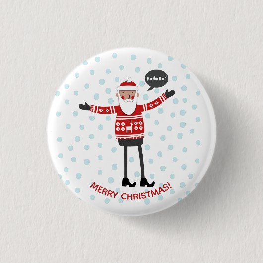Hipster Santa Ronde Button 3,2 Cm (Voorkant)