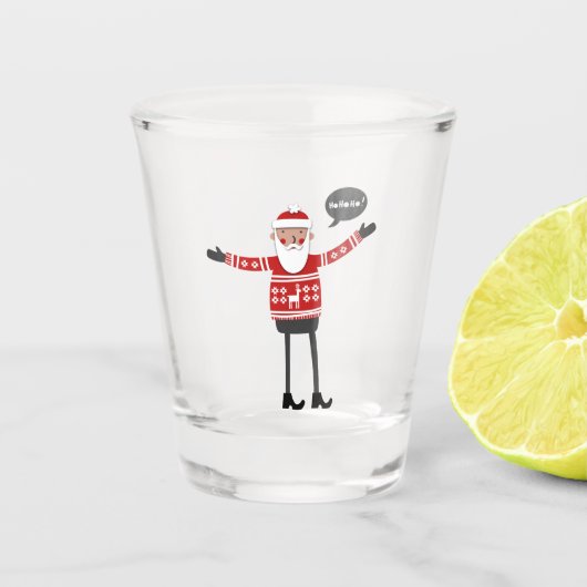 Hipster Santa Shot Glas (Voorkant)