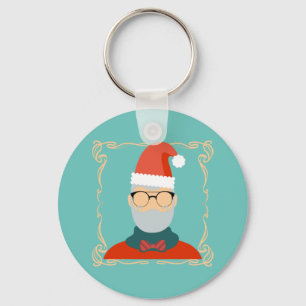 Hipster Santa Sleutelhanger