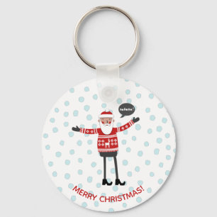 Hipster Santa Sleutelhanger