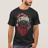 Hipster Santa Smoking Pipe T-shirt (Voorkant)