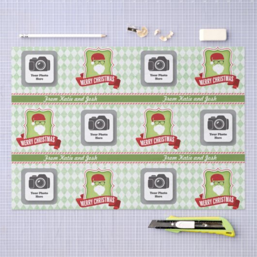 Hipster Santa Tissue Paper Tissuepapier (Craft)