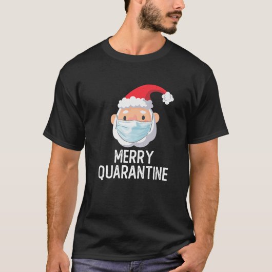 Hipster Santa Wearing Face Mask 2020 Ugly Merry Qu T-shirt (Voorkant)