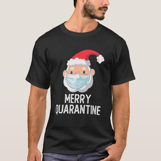 Hipster Santa Wearing Face Mask 2020 Ugly Merry Qu T-shirt (Voorkant)