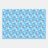 hipster santa zonnebril pet boomstructuur inpakpapier vel (Voorkant)