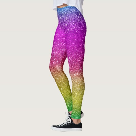 Hipster schattig helder roze magenta glitter regen leggings (Links)