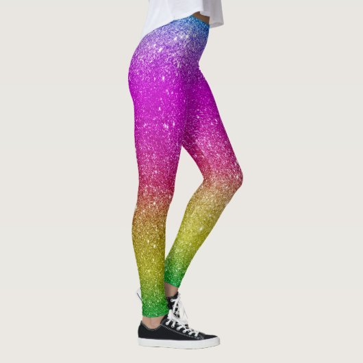 Hipster schattig helder roze magenta glitter regen leggings (Rechts)