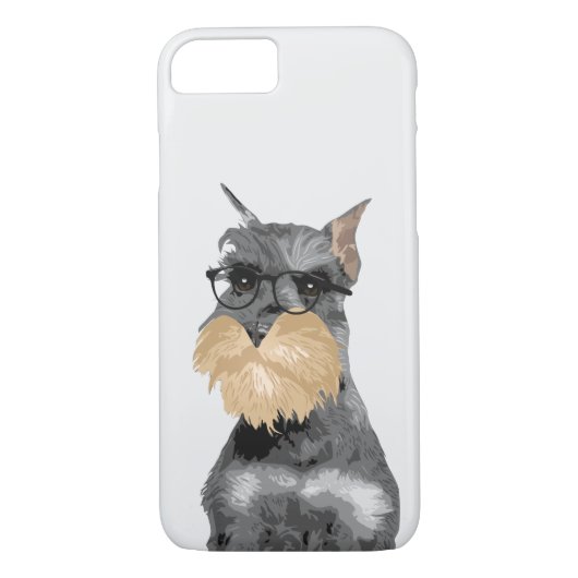 Hipster Schnauzer Dog Phone Case for Hondenliefheb (Achterkant)