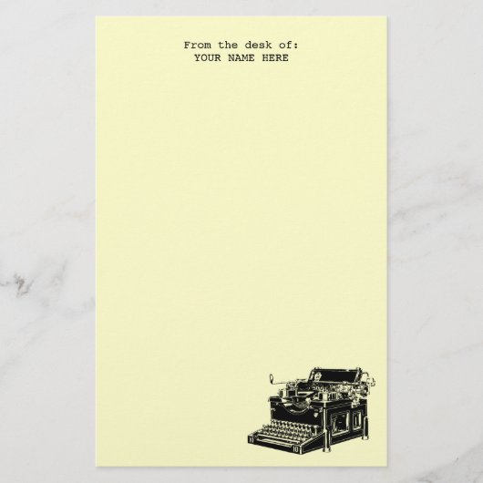 Hipster schrijfmachine-blocnote briefpapier (Voorkant)