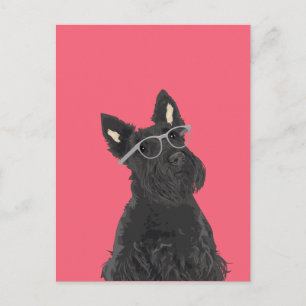 Hipster Scottish Terrier Briefkaart voor Hondenlie