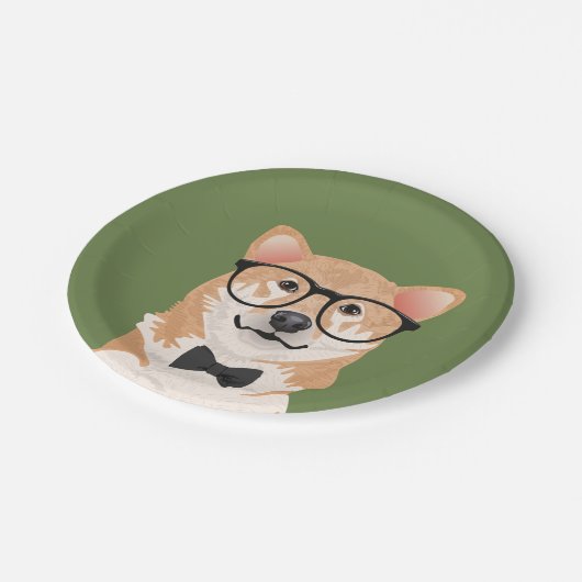 Hipster Shiba Inu Paper Bord Party (Gekanteld)