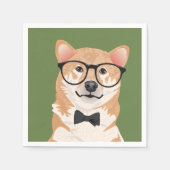 Hipster Shiba Inu Paper Napkin Party Servetten (Voorkant)