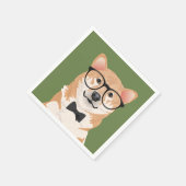 Hipster Shiba Inu Paper Napkin Party Servetten (Hoek)
