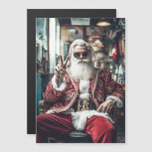 Hipster Sinterklaas geeft een pose vrede feestelij (Voorkant / Achterkant)