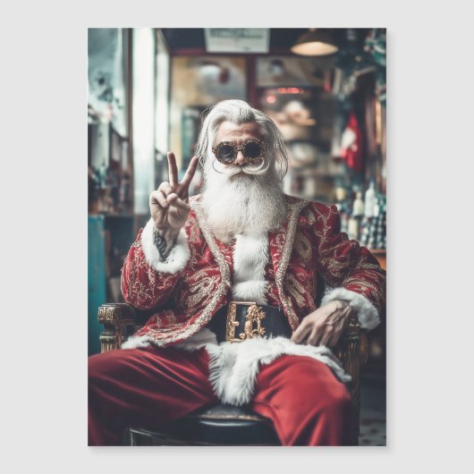 Hipster Sinterklaas Slaat een Positie Kerst Vrede (Voorkant)