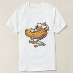 Hipster Skateboard Baardige Man T-Shirt