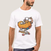 Hipster Skateboard Baardige Man T-Shirt (Voorkant)