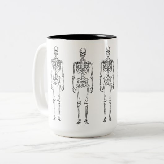 Hipster Skelet 15 oz Two-Tone Mok (Voorkant links)