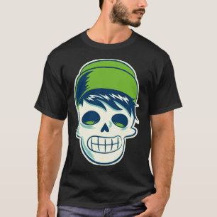 Hipster Skelet met Beanie T-shirt