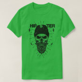 Hipster Skull Beanie en Beard Classic TShirt (Design voorkant)