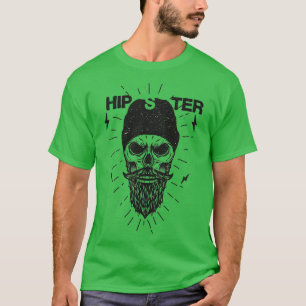 Hipster Skull Beanie en Beard Classic TShirt