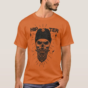 Hipster Skull Beanie en Beard T-shirt