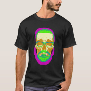 Hipster Skull Mustache Retro Freethinker F T-shirt