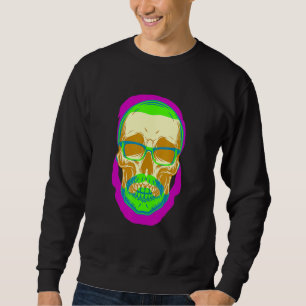 Hipster Skull  Mustache Retro Freethinker F Trui