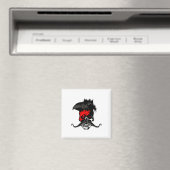 Hipster Skull Punk snor Skull Mustached Lightn Magneet (Insitu (Vaatwasser))