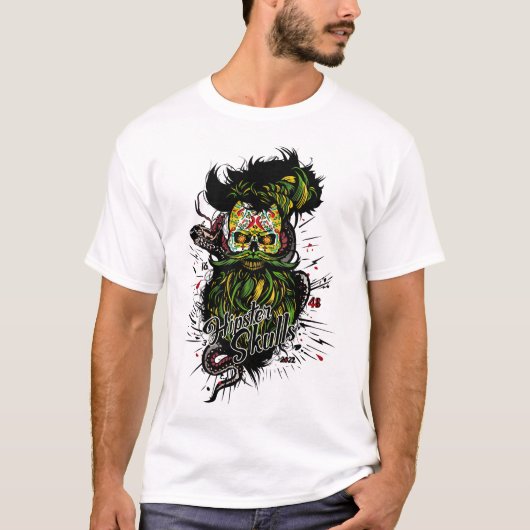 hipster skulls Death Crane Mexican Serpent T-shirt (Voorkant)