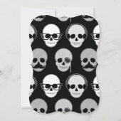 Hipster Skulls Halloween Party Invitation Kaart (Achterkant)