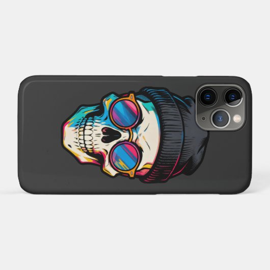 Hipster Skully Case-Mate iPhone Case (Achterkant (horizontaal))